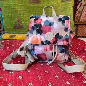 Kipling small backpack never used watercolor print